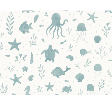 Carta da parati cameretta tema nautico blu e bianco - TenStickers