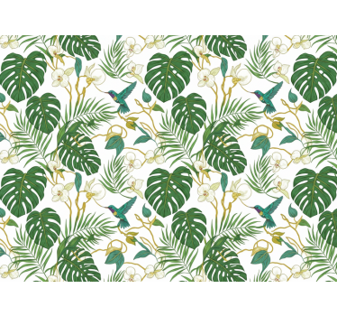 Carta da parati foglie giardino botanico smeraldo - TenStickers