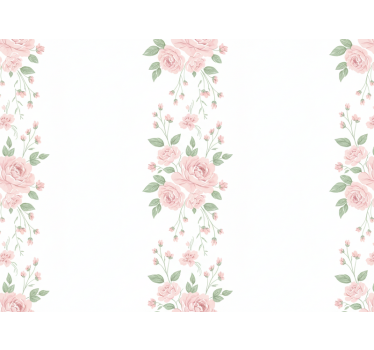 Carta da parati floreale design floreale rosa chiaro - TenStickers