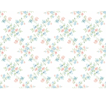 Carta da parati floreale fiori piccoli in acquerello chiaro - TenStickers