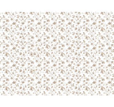 Carta da parati floreale fiori piccoli acquerello marrone - TenStickers