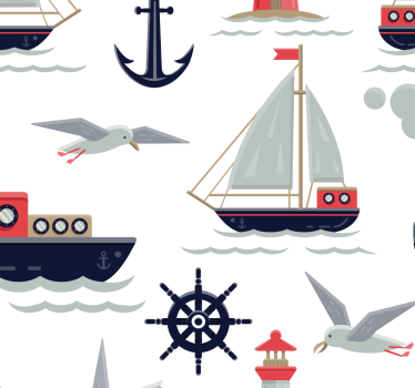 Carta da parati neonato vivaio nautico - TenStickers