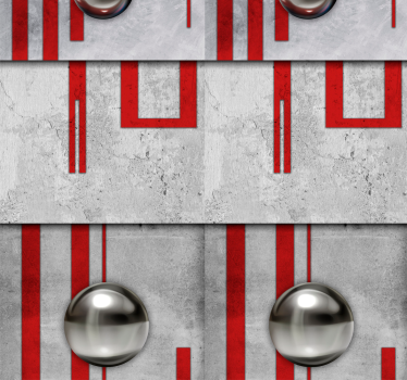 Carta da parati effetto cemento effetto cemento e cornici rosse - TenStickers