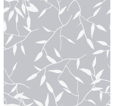Carta da parati foglie elegante motivo grigio - TenStickers