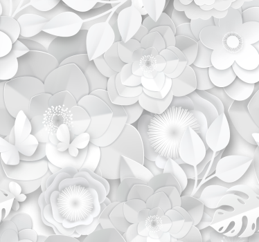 Carta per parati con fiori effetto 3d - TenStickers