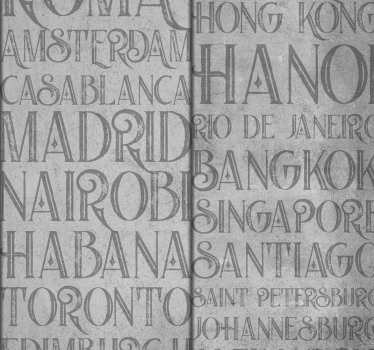 Carta da parati effetto cemento città del mondo - TenStickers
