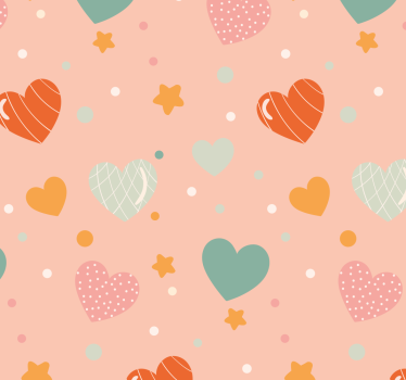 Carta da parati neonato motivo a cuori e stelle - TenStickers