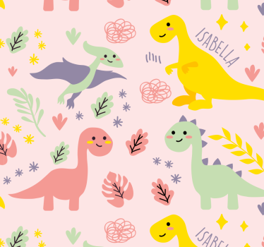 Carta da parati neonato tema giocoso dei dinosauri - TenStickers