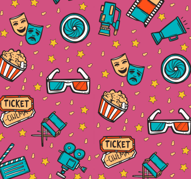 Carta da parati cameretta cinema rosa - TenStickers
