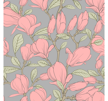 Carta da parati floreale magnolie floreali - TenStickers
