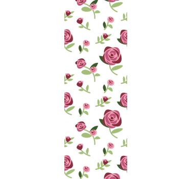 Carta da parati floreale disegno con motivo rosa - TenStickers