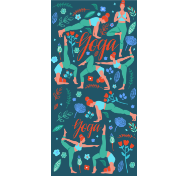 Carta da parati natura lo yoga pone l'illustrazione - TenStickers