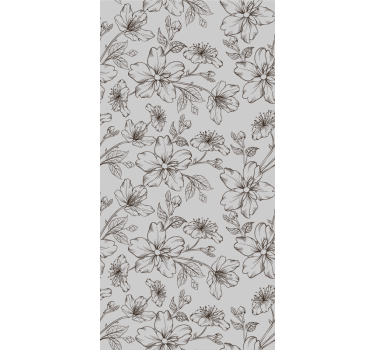 Carta da parati floreale eleganza dello schizzo floreale - TenStickers