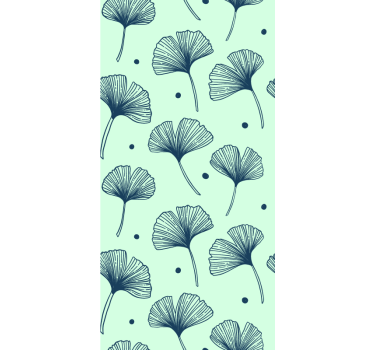 Carta da parati foglie motivo a foglie di ginkgo - TenStickers