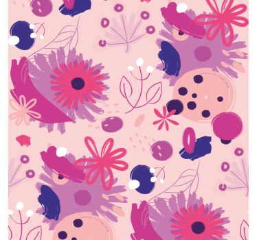 Carta da parati floreale disegno di matrice floreale - TenStickers
