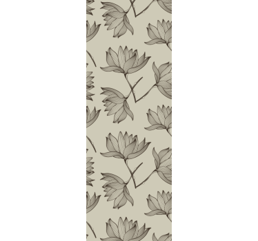Carta da parati floreale floreale delineato - TenStickers