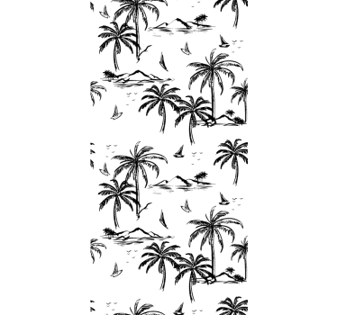 Carta da parati giungla paesaggio di un'isola tropicale - TenStickers