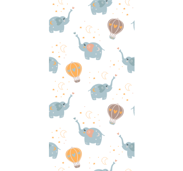 Carta da parati neonato danza del palloncino dell'elefante - TenStickers