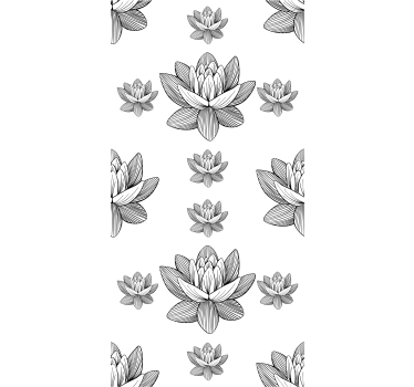 Carta da parati floreale motivo a fiori di loto - TenStickers