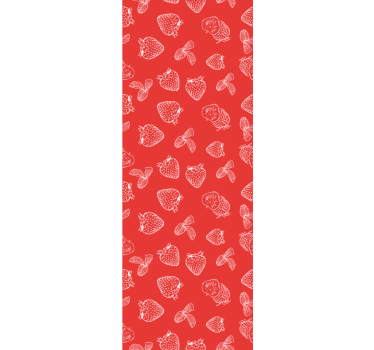 Carta da parati floreale schizzo di fragole - TenStickers