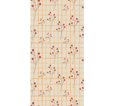 Carta da parati floreale modello di ramo di bacca - TenStickers