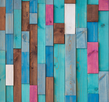 Carta da parati effetto legno assi di legno multicolori - TenStickers