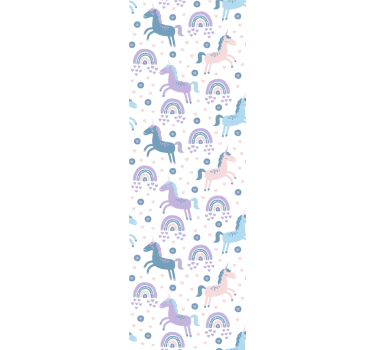 Carta da parati neonato unicorni stravaganti - TenStickers