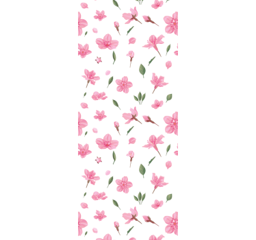 Carta da parati floreale motivo a fiori rosa - TenStickers