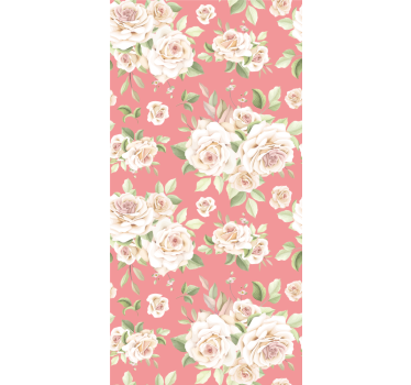 Carta da parati floreale motivo floreale rosa - TenStickers