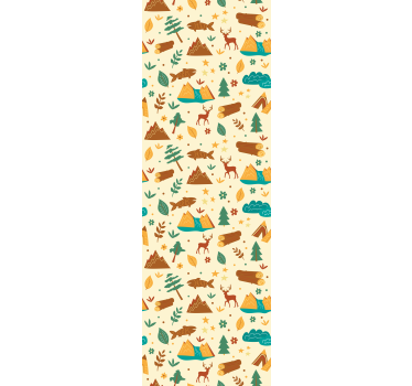 Carta da parati alberi scena avventura campeggio - TenStickers
