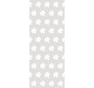Carta da parati foglie modello grigio e bianco - TenStickers