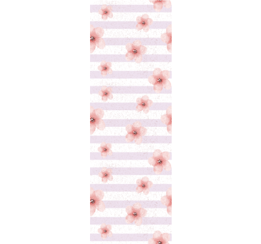 Carta da parati floreale strisce di fiori di ciliegio - TenStickers
