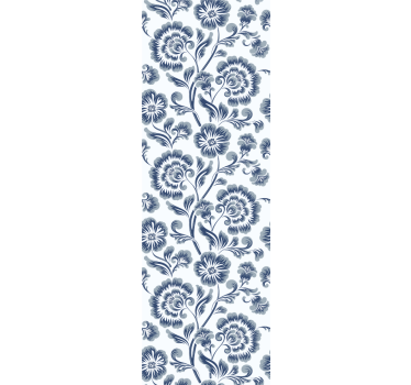 Carta da parati floreale modello grigio navy - TenStickers