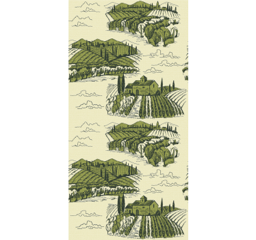 Carta da parati natura paesaggio di vigneti - TenStickers