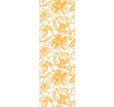 Carta da parati floreale modello vintage giallo - TenStickers