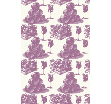 Carta da parati rustica uva e barili - TenStickers