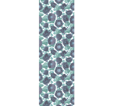 Carta da parati con fiori blu e verde acqua - TenStickers