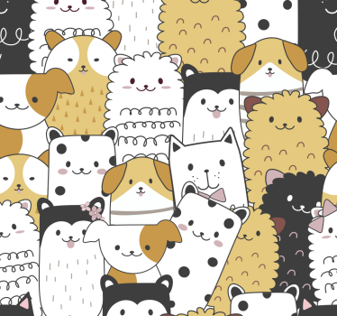 Carta da parati bambini modello di cani carini - TenStickers