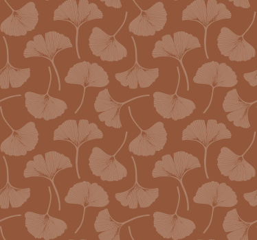 Carta da parati terracotta foglie di ginkgo - TenStickers