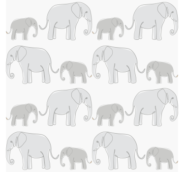Carta da parati bambini elefanti minimalisti - TenStickers