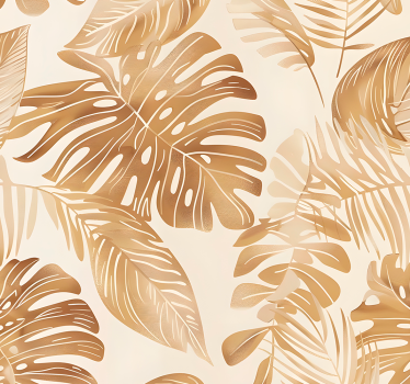 Carta da parati foglie motivo grandi foglie beige - TenStickers