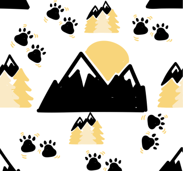 Carta da parati neonato montagne e piste per cani - TenStickers