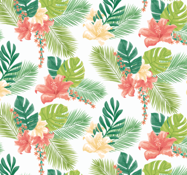 Carta da parati natura fioritura del fogliame tropicale - TenStickers