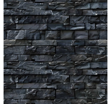 Carta da parati effetto pietra modello nero - TenStickers