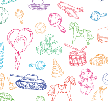 Carta da parati neonato motivi giocosi dell'infanzia - TenStickers
