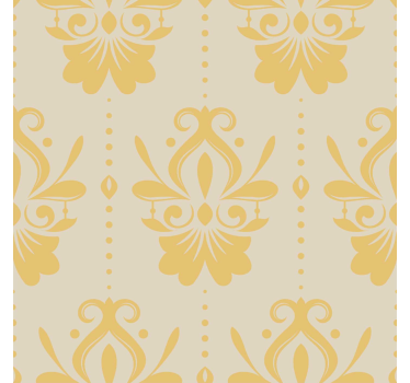 Carta da parati barocco giallo crema - TenStickers