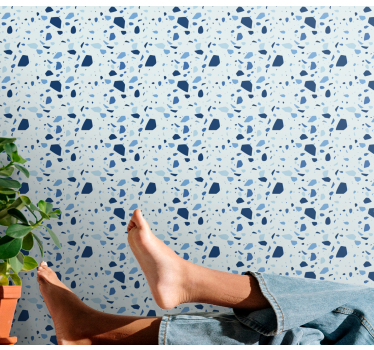 Carta da parati pietra Terrazo blu - TenStickers