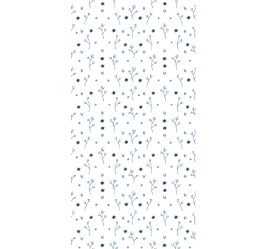 Carta da parati floreale disegni floreali blu - TenStickers