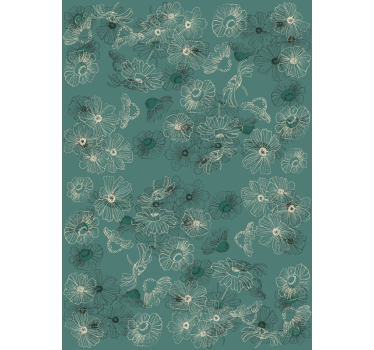 Carta da parati floreale elegante display verde - TenStickers