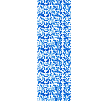 Carta da parati foglie elegante motivo blu e bianco - TenStickers